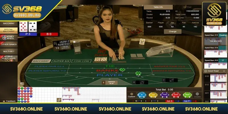 Luật chơi Baccarat Online tại SV368 giống các phiên bản khá