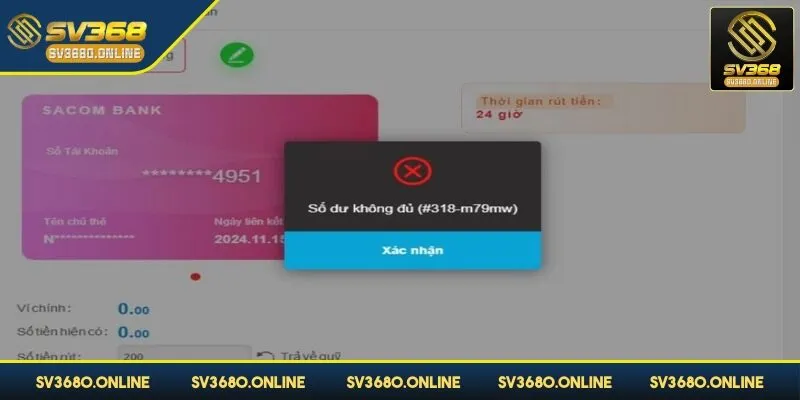 Cần bảo đảm số dư khi giao dịch rút tiền